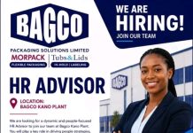 BAGCO Packaging Solutions Limited Recruitment 2026: Apply for HR Advisor Position in Kano BAGCO Packaging Solutions Limited Recruitment 2026: Apply for HR Advisor Position in Kano